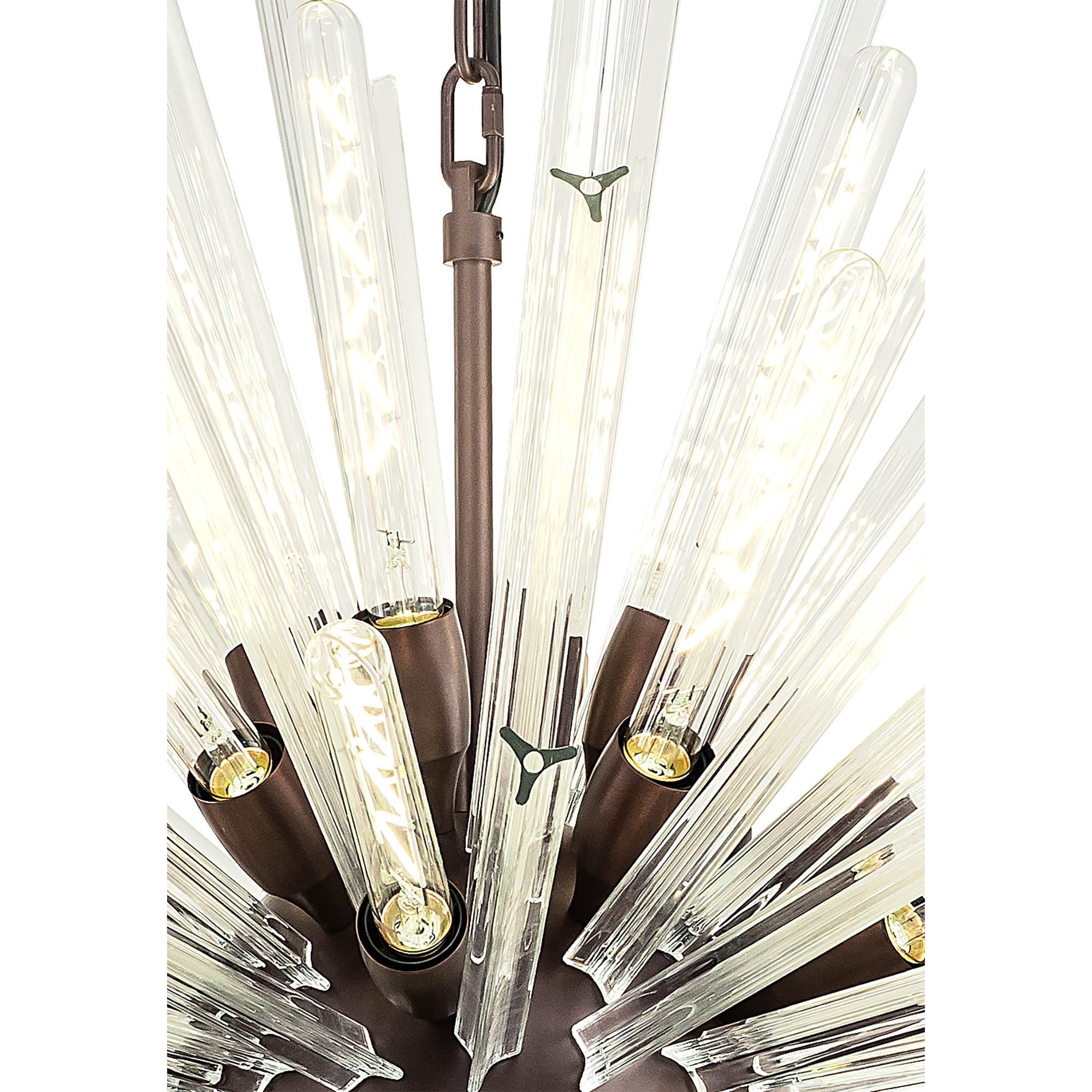 NL85249 Clover 32 Light Round Pendant Brown Oxide / Clear Glass
