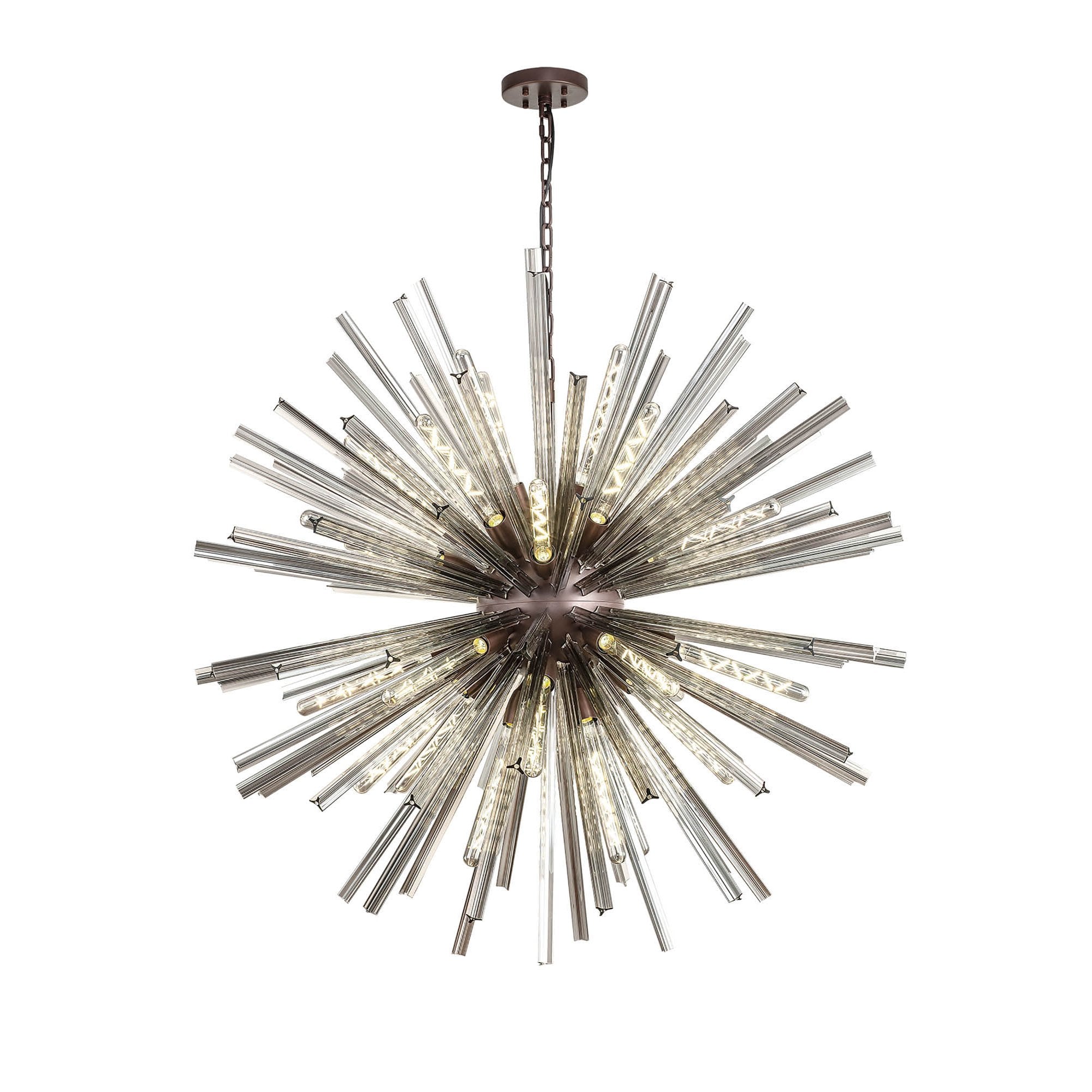 NL85259 Clover 32 Light Round Pendant Brown Oxide / Smoke Glass