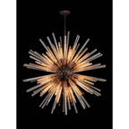 NL85269 Clover 32 Light Round Pendant Brown Oxide / Champagne Glass