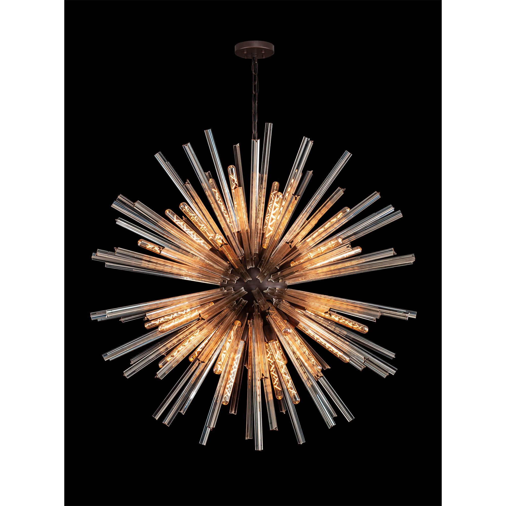 NL85269 Clover 32 Light Round Pendant Brown Oxide / Champagne Glass