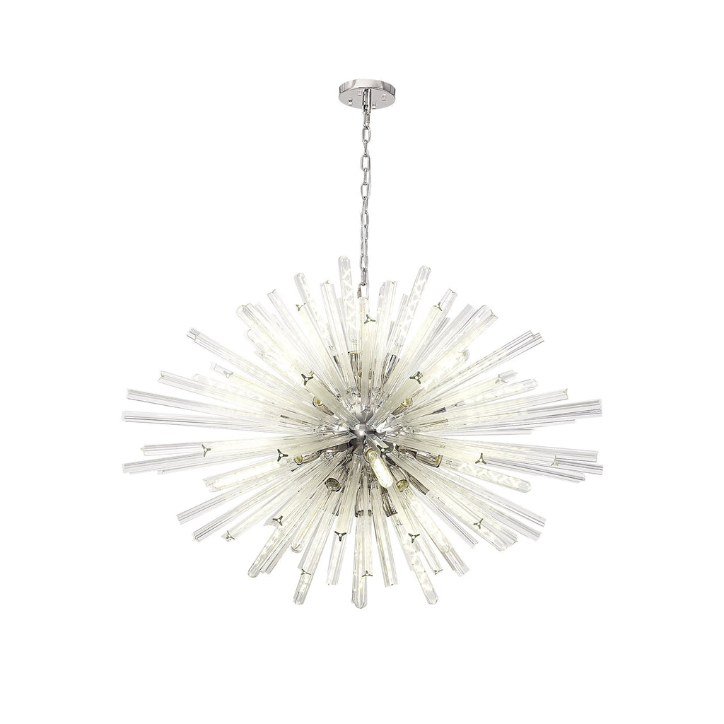 NL85279 Clover 32 Light Oval Pendant Polished Nickel / Clear Glass