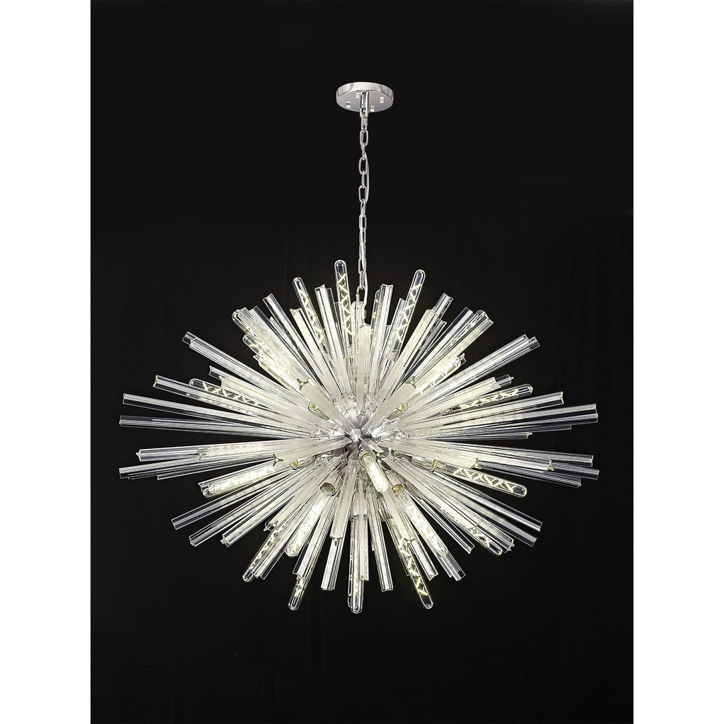 NL85279 Clover 32 Light Oval Pendant Polished Nickel / Clear Glass