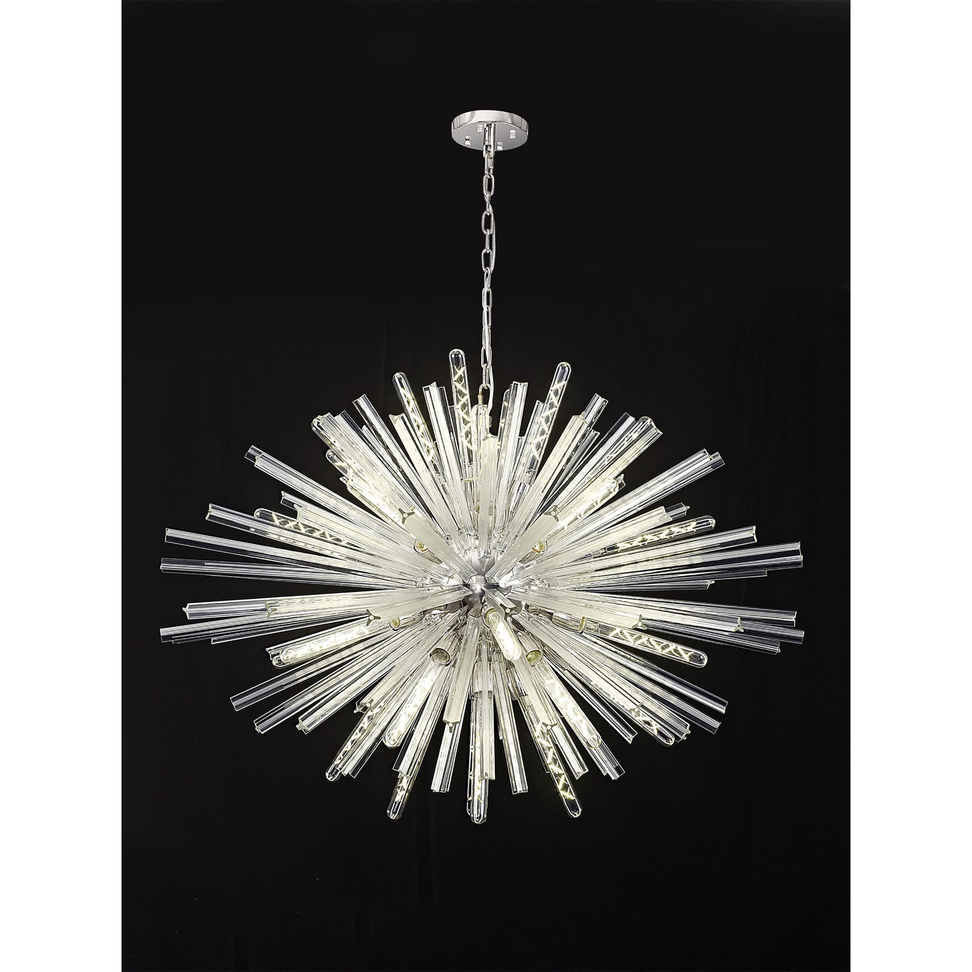 NL85279 Clover 32 Light Oval Pendant Polished Nickel / Clear Glass
