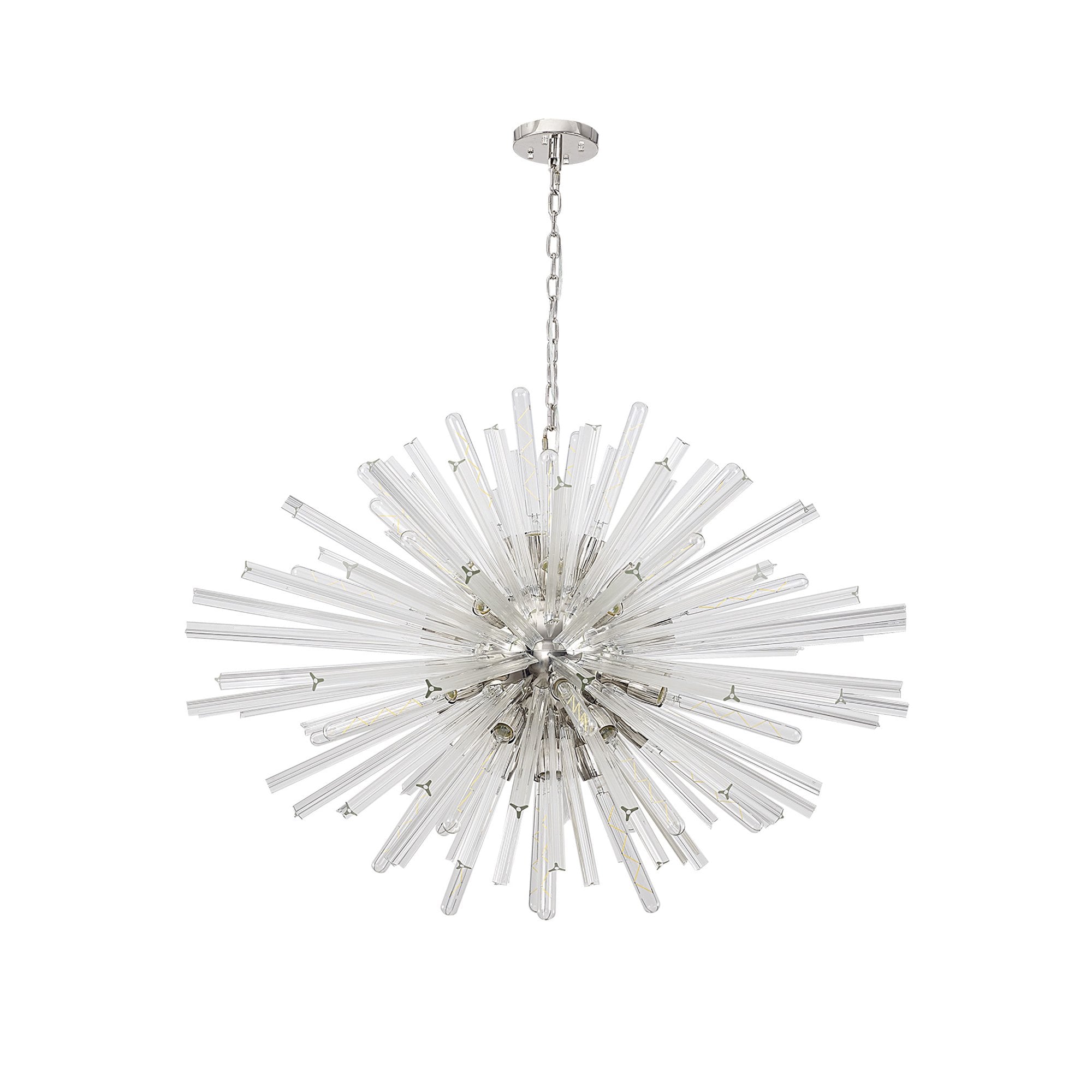 NL85279 Clover 32 Light Oval Pendant Polished Nickel / Clear Glass