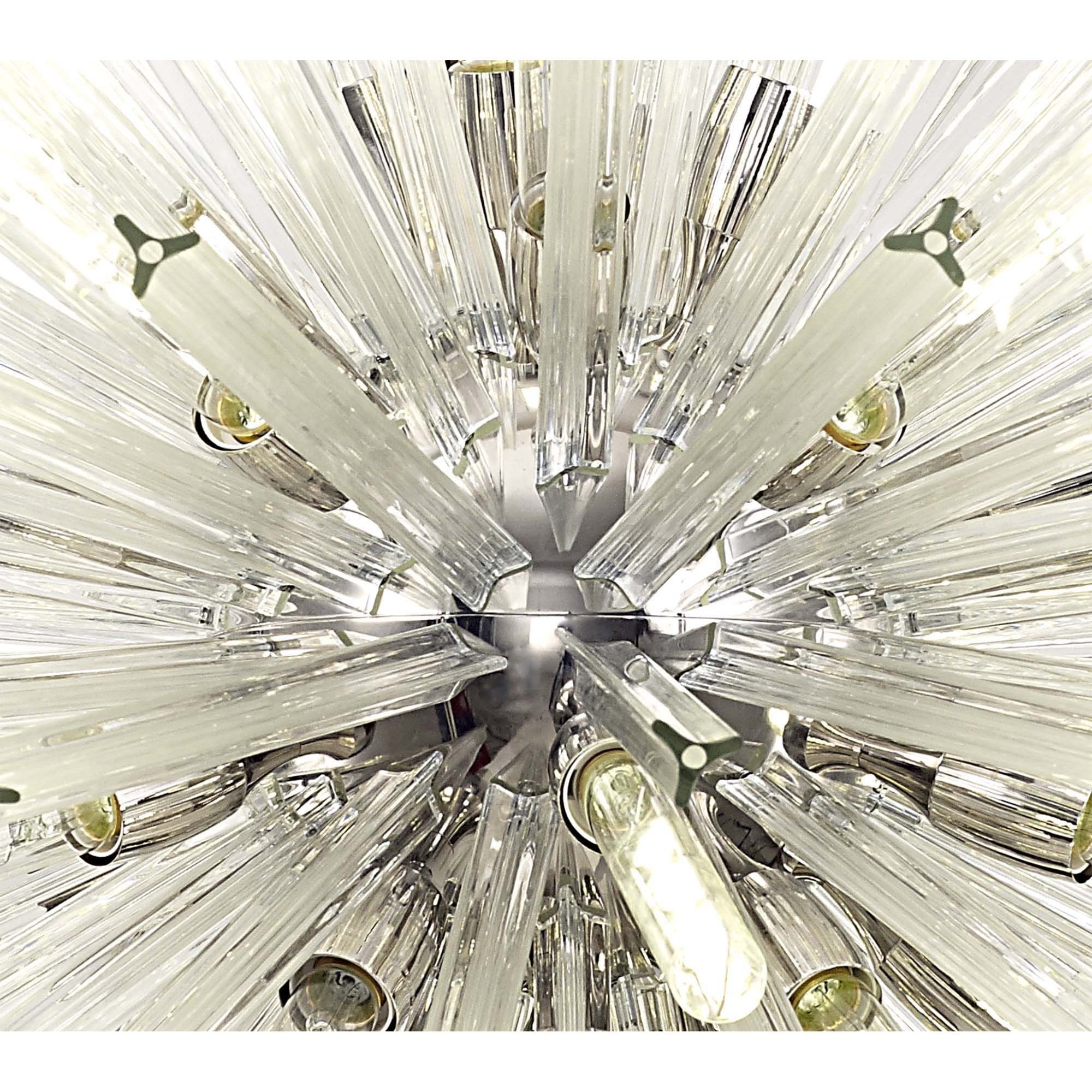 NL85279 Clover 32 Light Oval Pendant Polished Nickel / Clear Glass