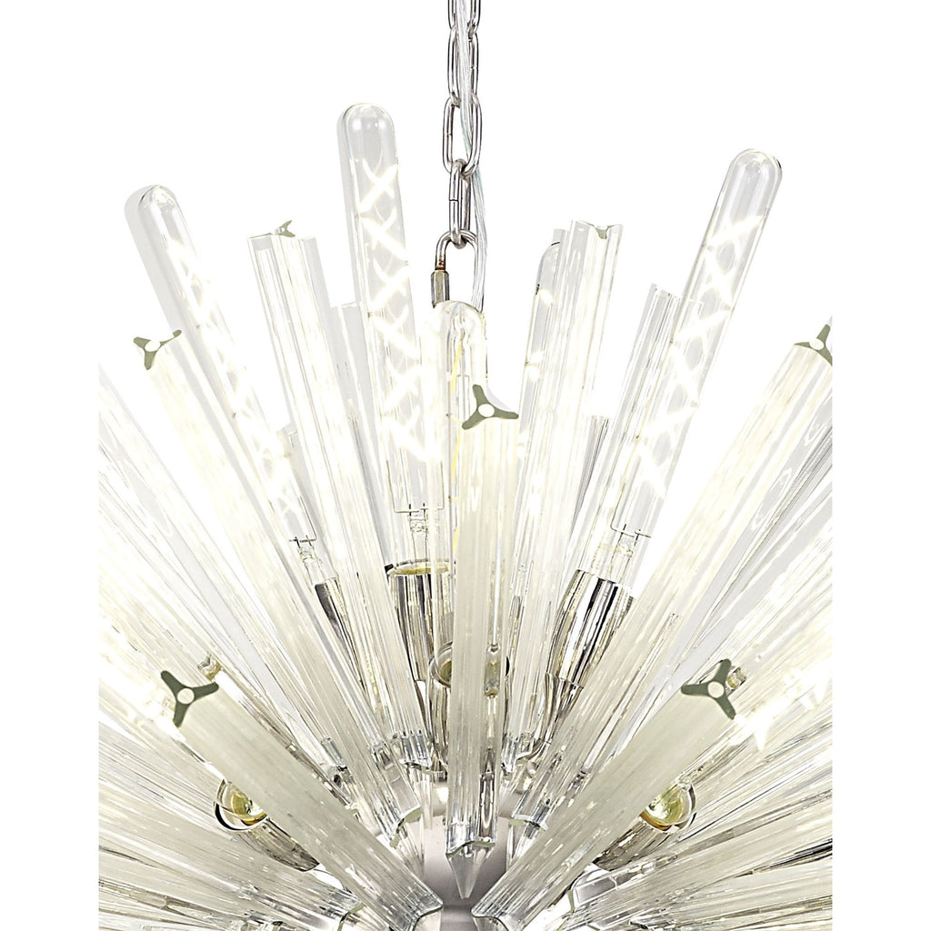 NL85279 Clover 32 Light Oval Pendant Polished Nickel / Clear Glass