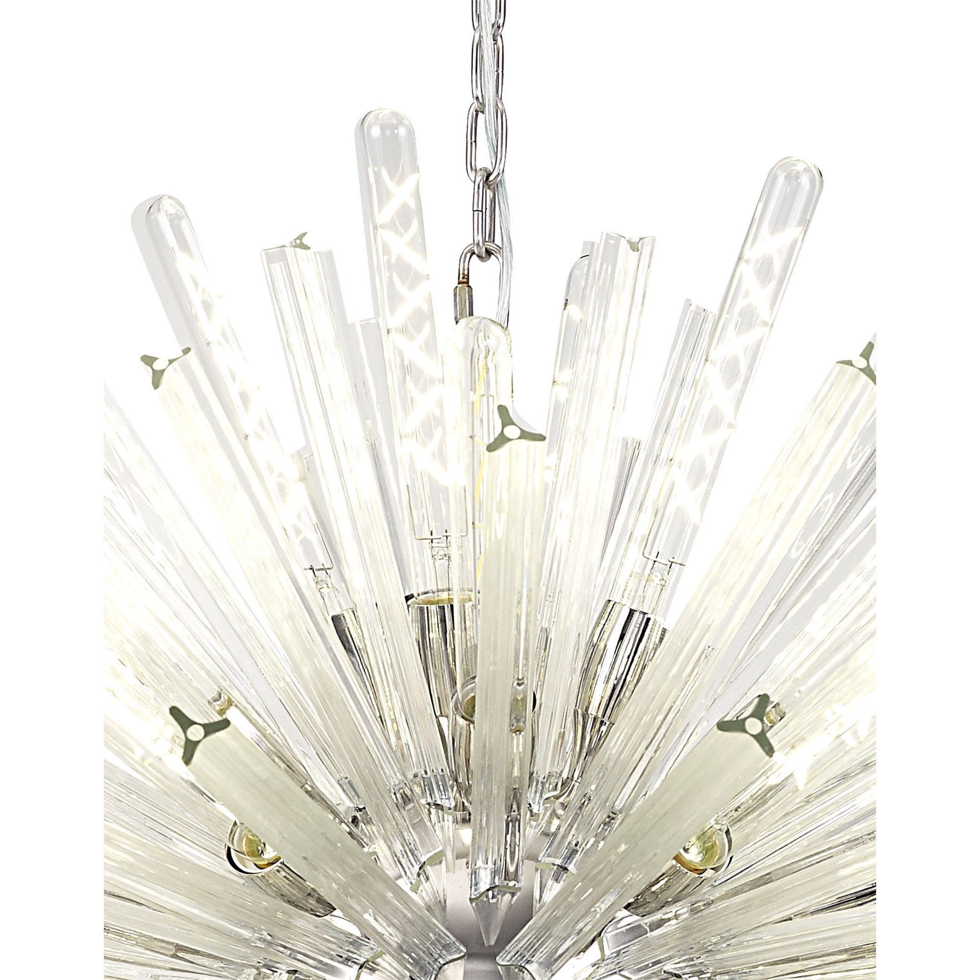 NL85279 Clover 32 Light Oval Pendant Polished Nickel / Clear Glass