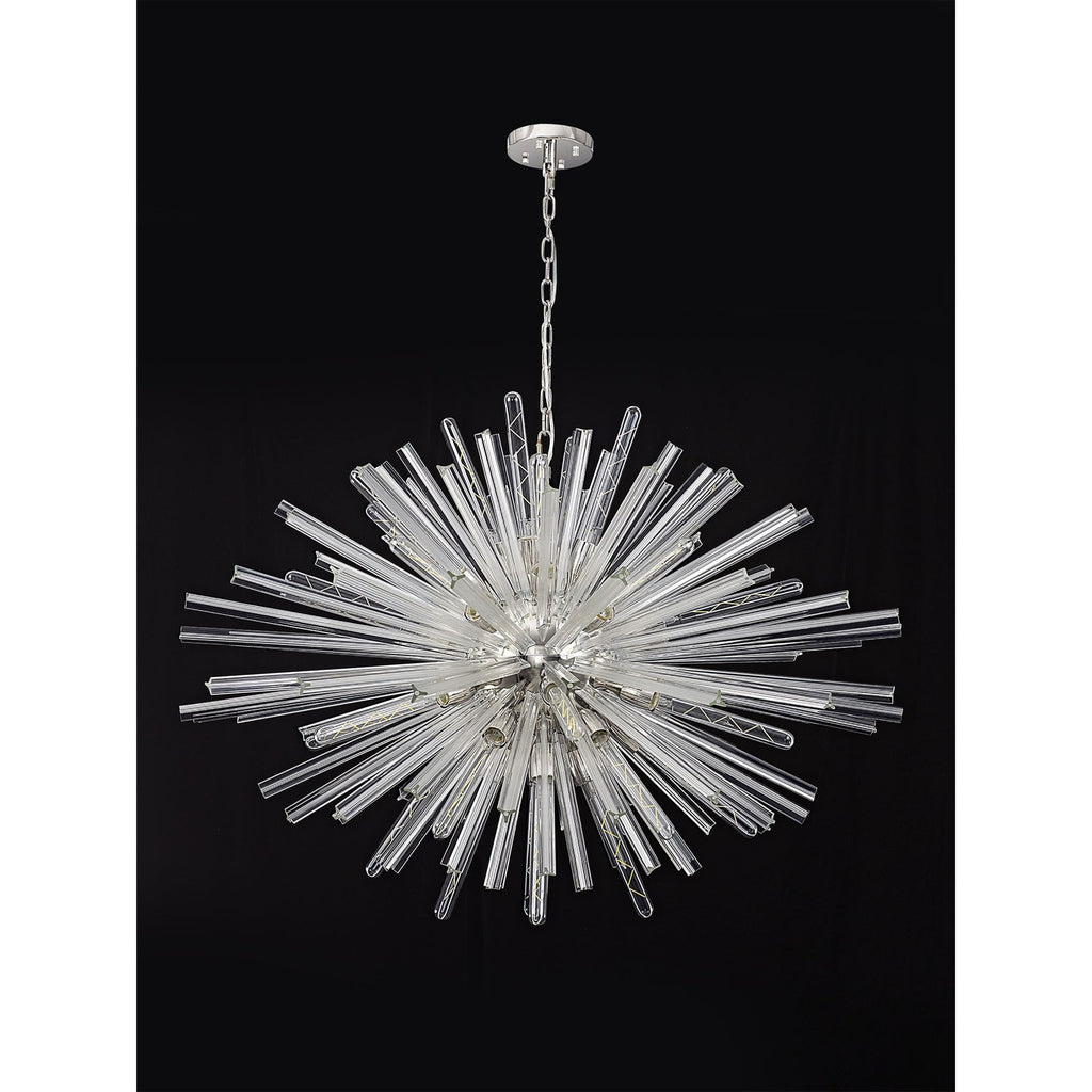 NL85279 Clover 32 Light Oval Pendant Polished Nickel / Clear Glass
