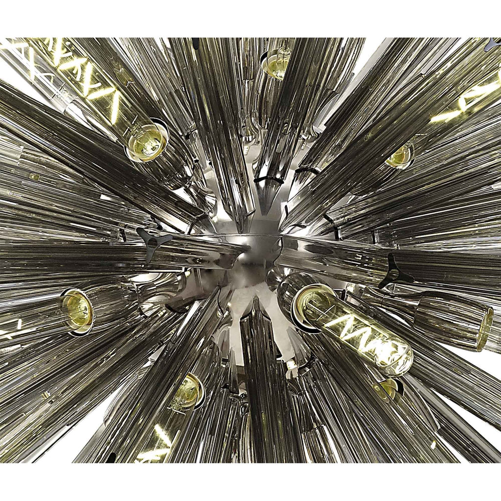 NL85289 Clover 32 Light Oval Pendant Polished Nickel / Smoke Glass