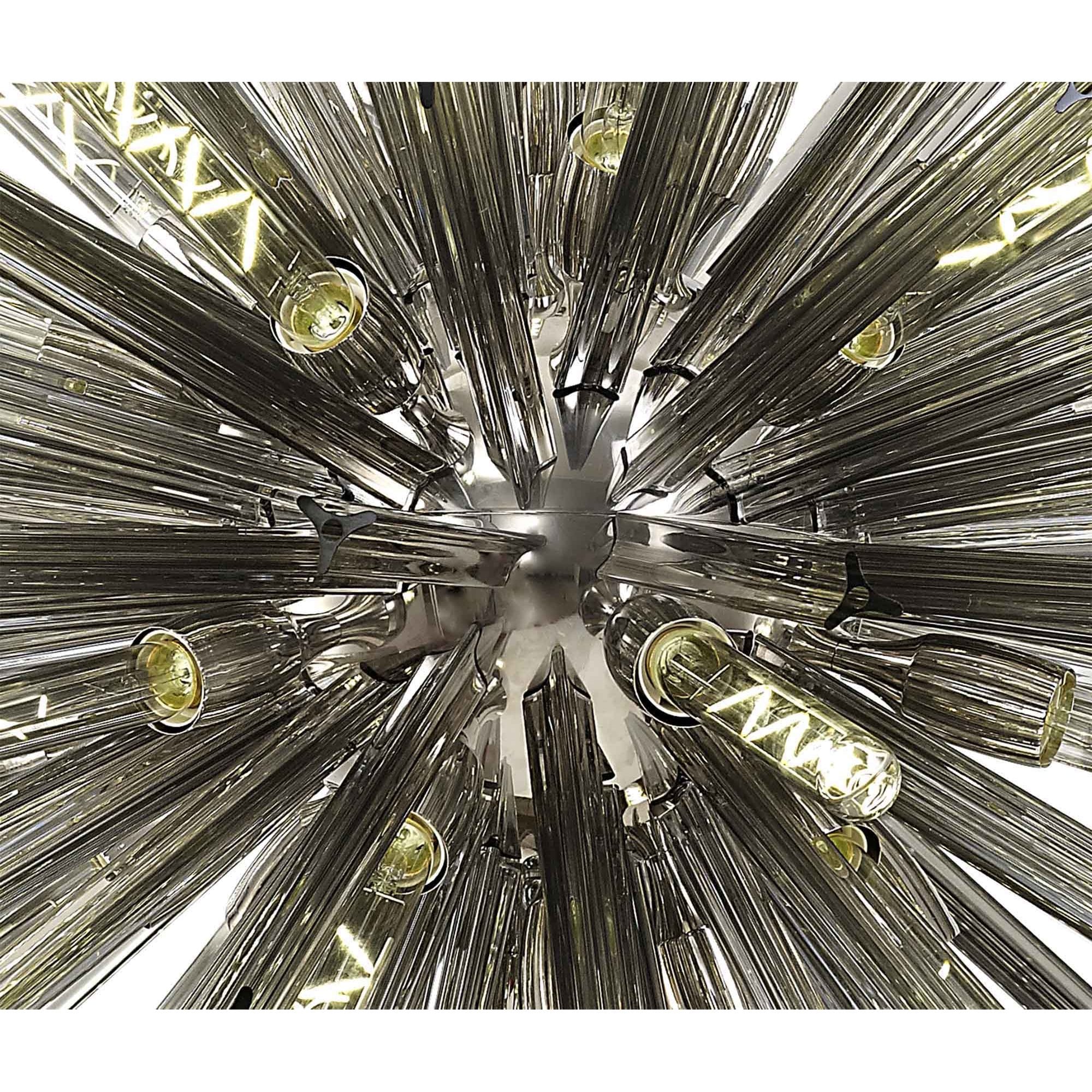 NL85289 Clover 32 Light Oval Pendant Polished Nickel / Smoke Glass