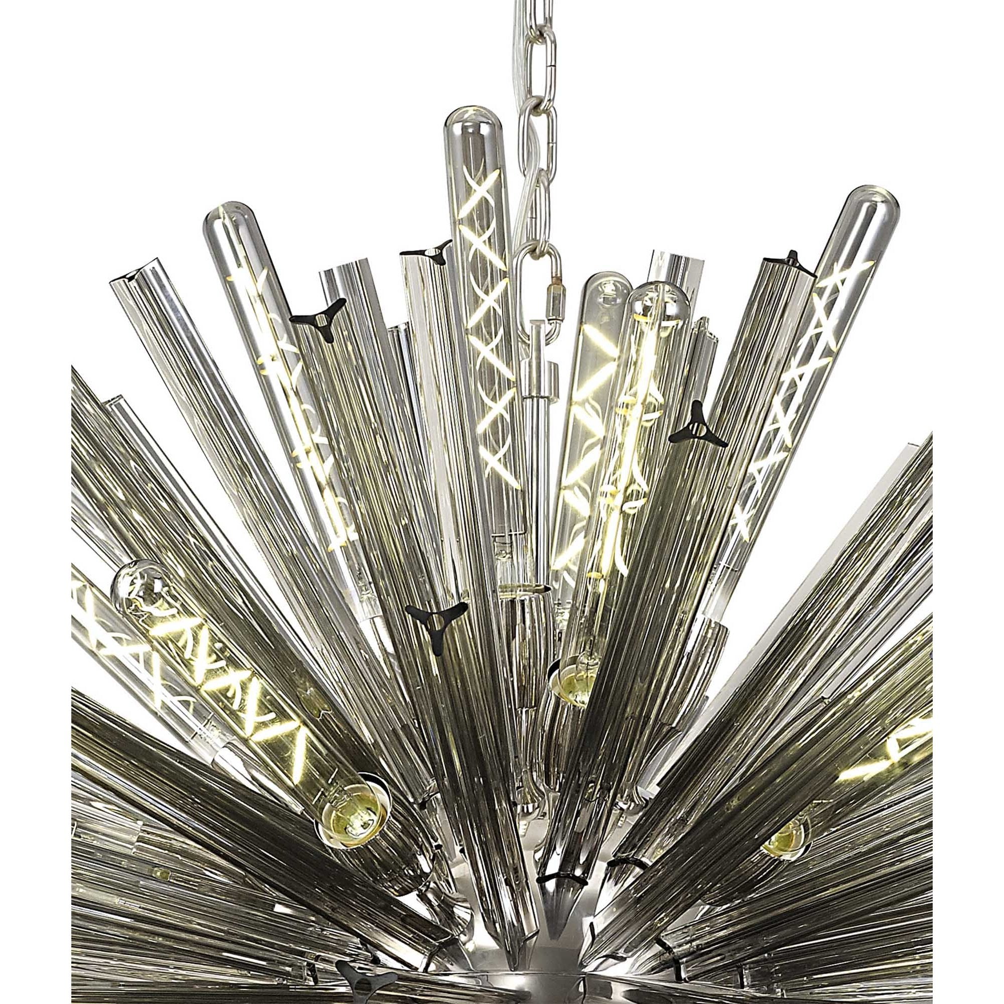 NL85289 Clover 32 Light Oval Pendant Polished Nickel / Smoke Glass
