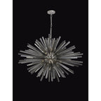 NL85289 Clover 32 Light Oval Pendant Polished Nickel / Smoke Glass