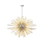 NL85299 Clover 32 Light Oval Pendant Polished Nickel / Champagne Glass