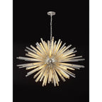 NL85299 Clover 32 Light Oval Pendant Polished Nickel / Champagne Glass