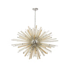 NL85299 Clover 32 Light Oval Pendant Polished Nickel / Champagne Glass