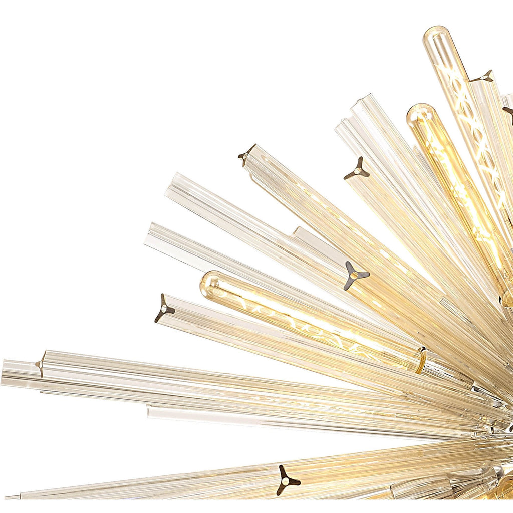 NL85299 Clover 32 Light Oval Pendant Polished Nickel / Champagne Glass