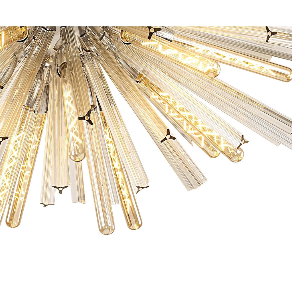NL85299 Clover 32 Light Oval Pendant Polished Nickel / Champagne Glass