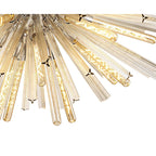NL85299 Clover 32 Light Oval Pendant Polished Nickel / Champagne Glass