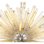NL85299 Clover 32 Light Oval Pendant Polished Nickel / Champagne Glass