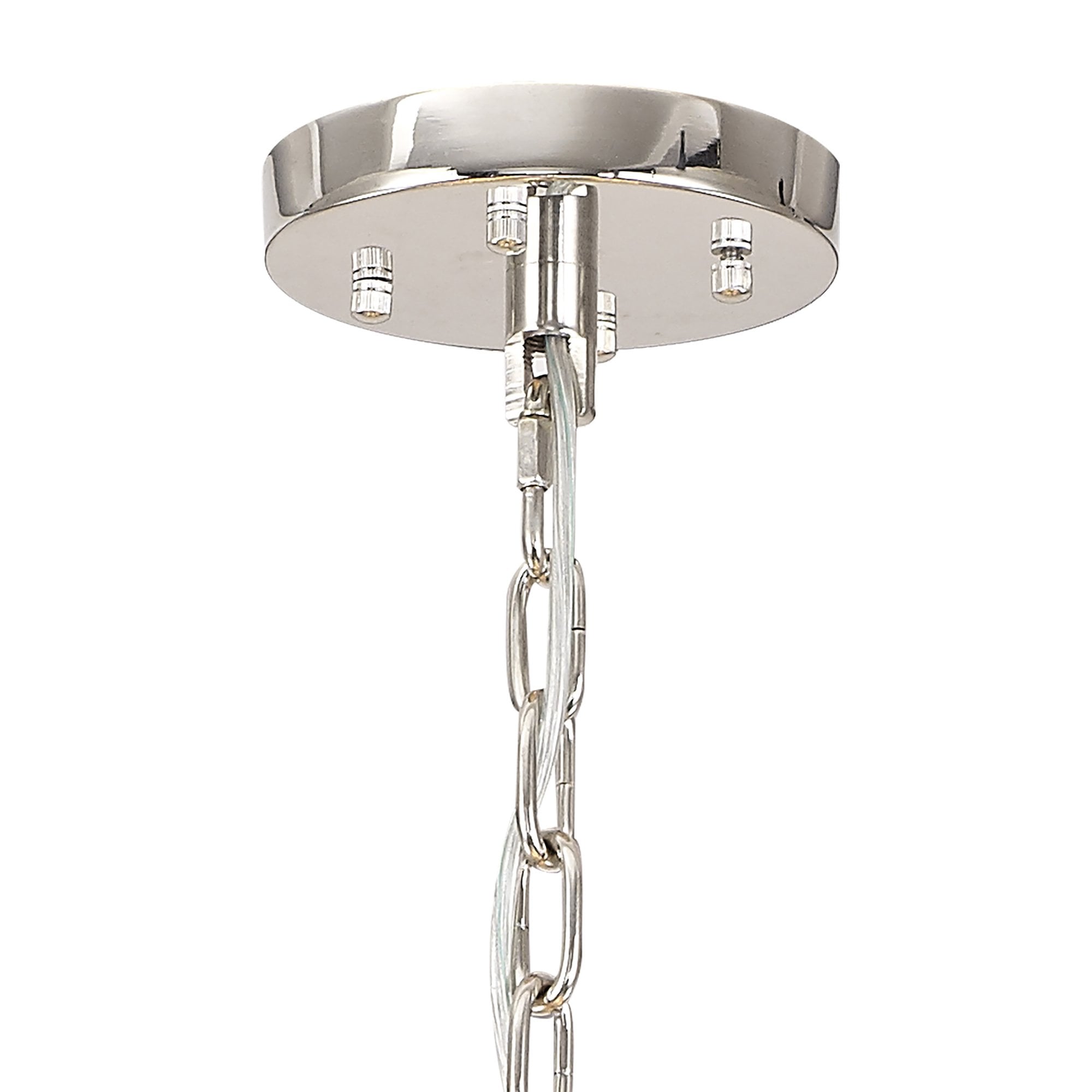 NL85299 Clover 32 Light Oval Pendant Polished Nickel / Champagne Glass
