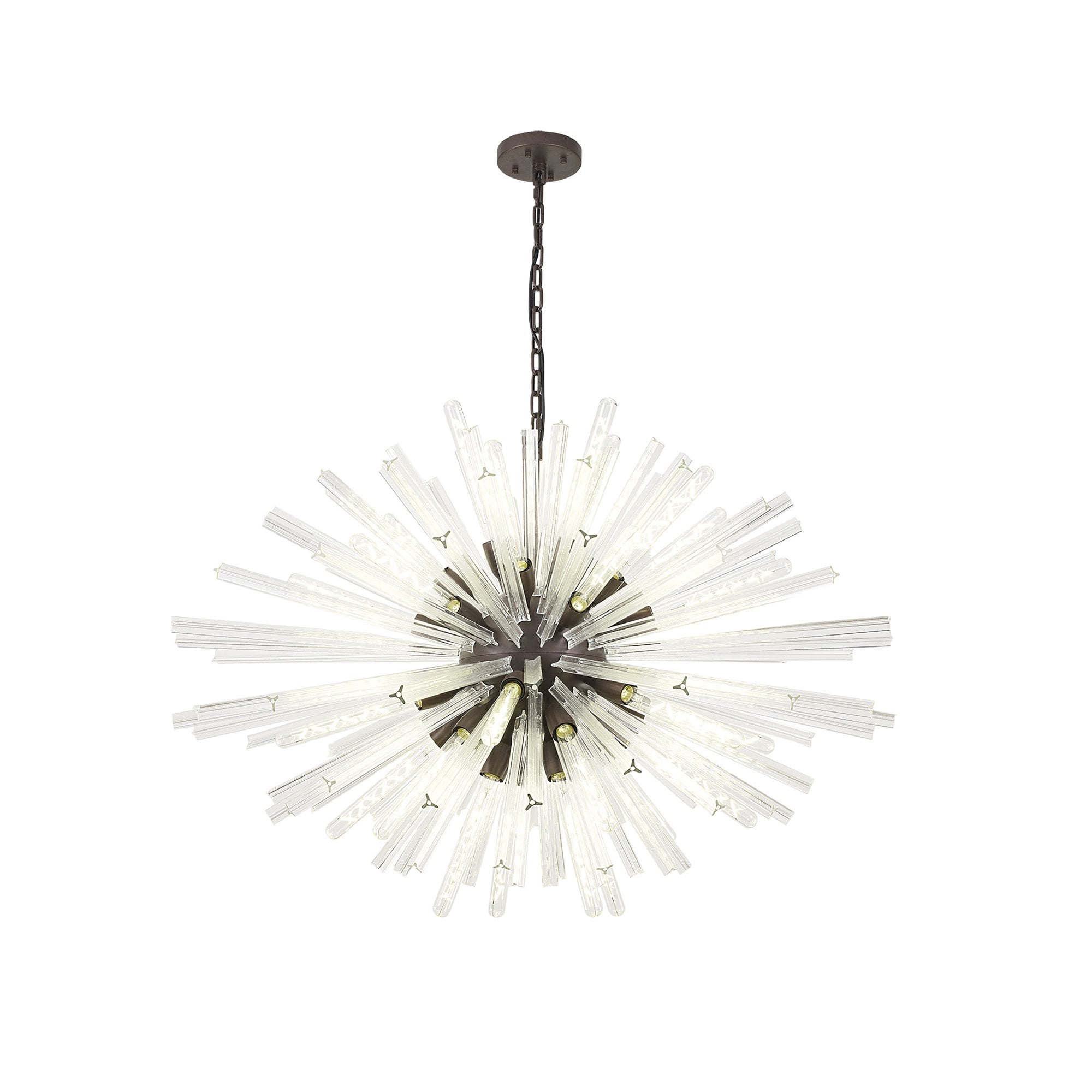 NL85309 Clover 32 Light Oval Pendant Brown Oxide / Clear Glass