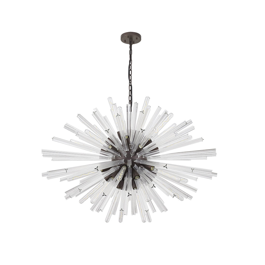 NL85309 Clover 32 Light Oval Pendant Brown Oxide / Clear Glass