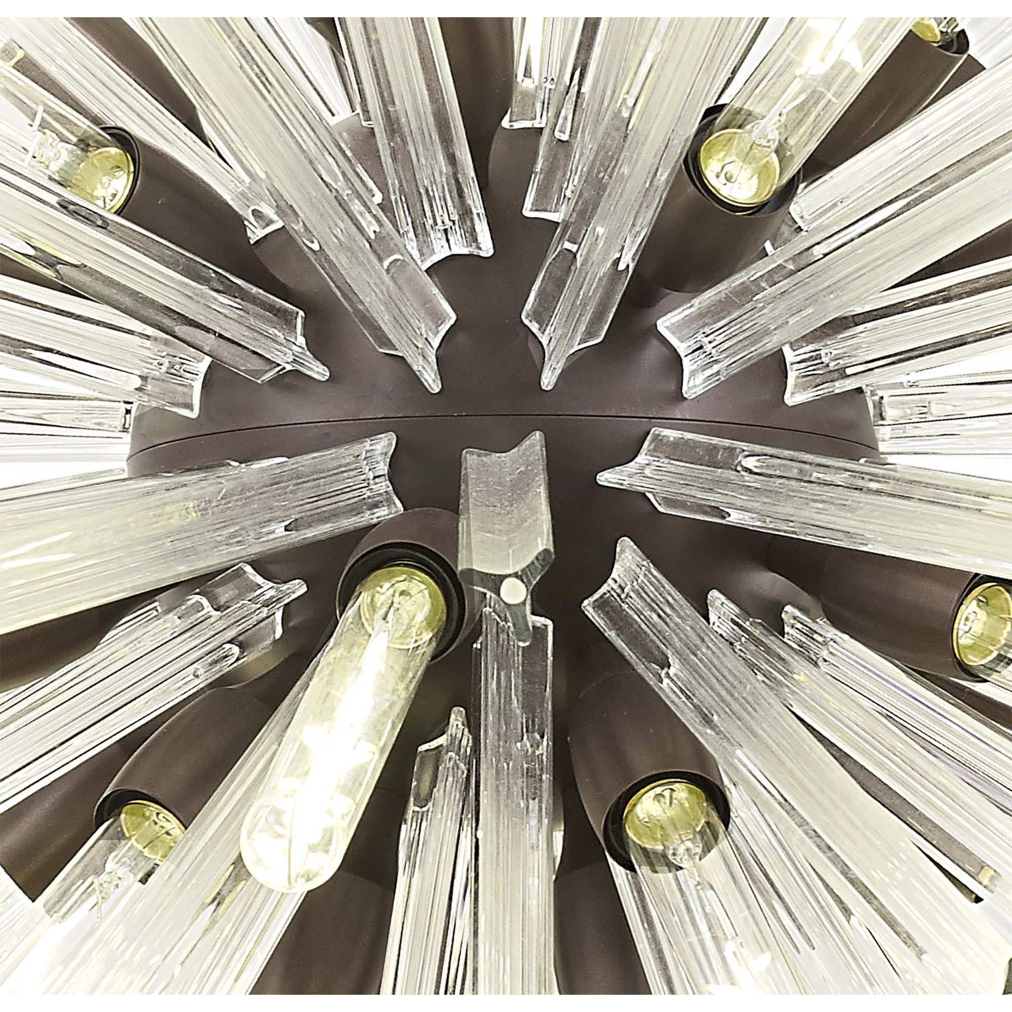 NL85309 Clover 32 Light Oval Pendant Brown Oxide / Clear Glass