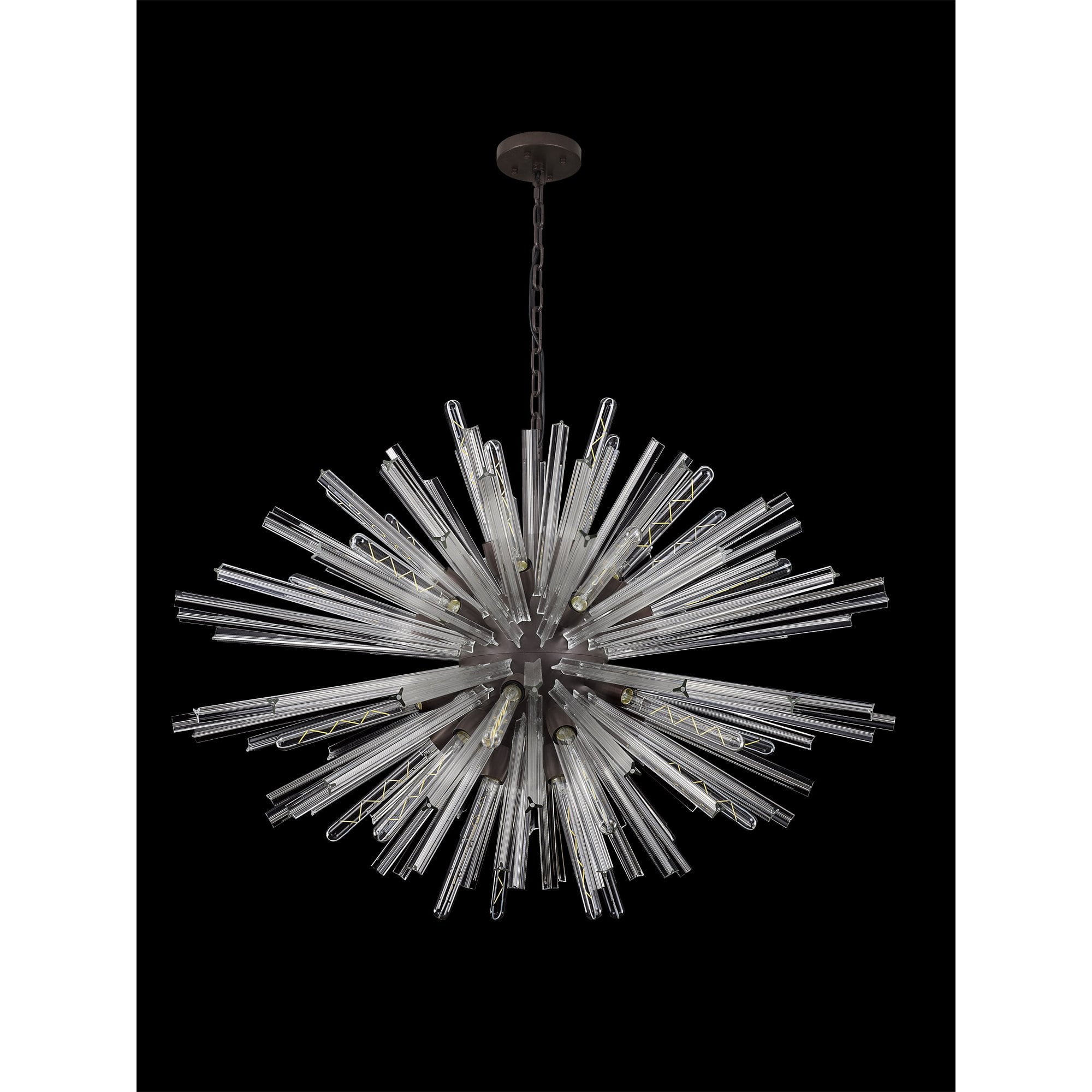 NL85309 Clover 32 Light Oval Pendant Brown Oxide / Clear Glass