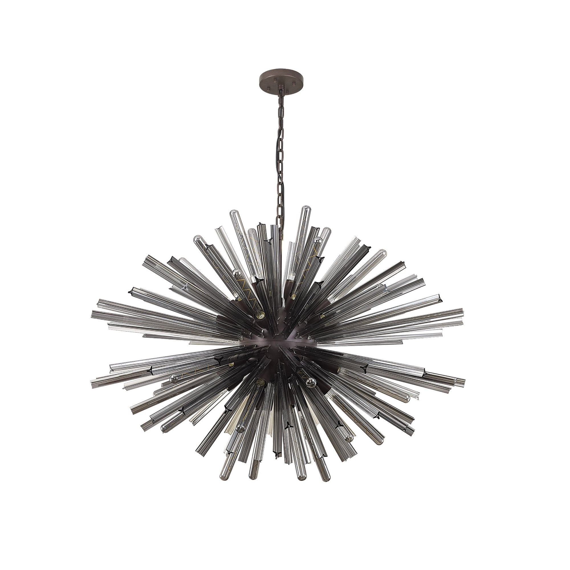 NL85319 Clover 32 Light Oval Pendant Brown Oxide / Smoke Glass