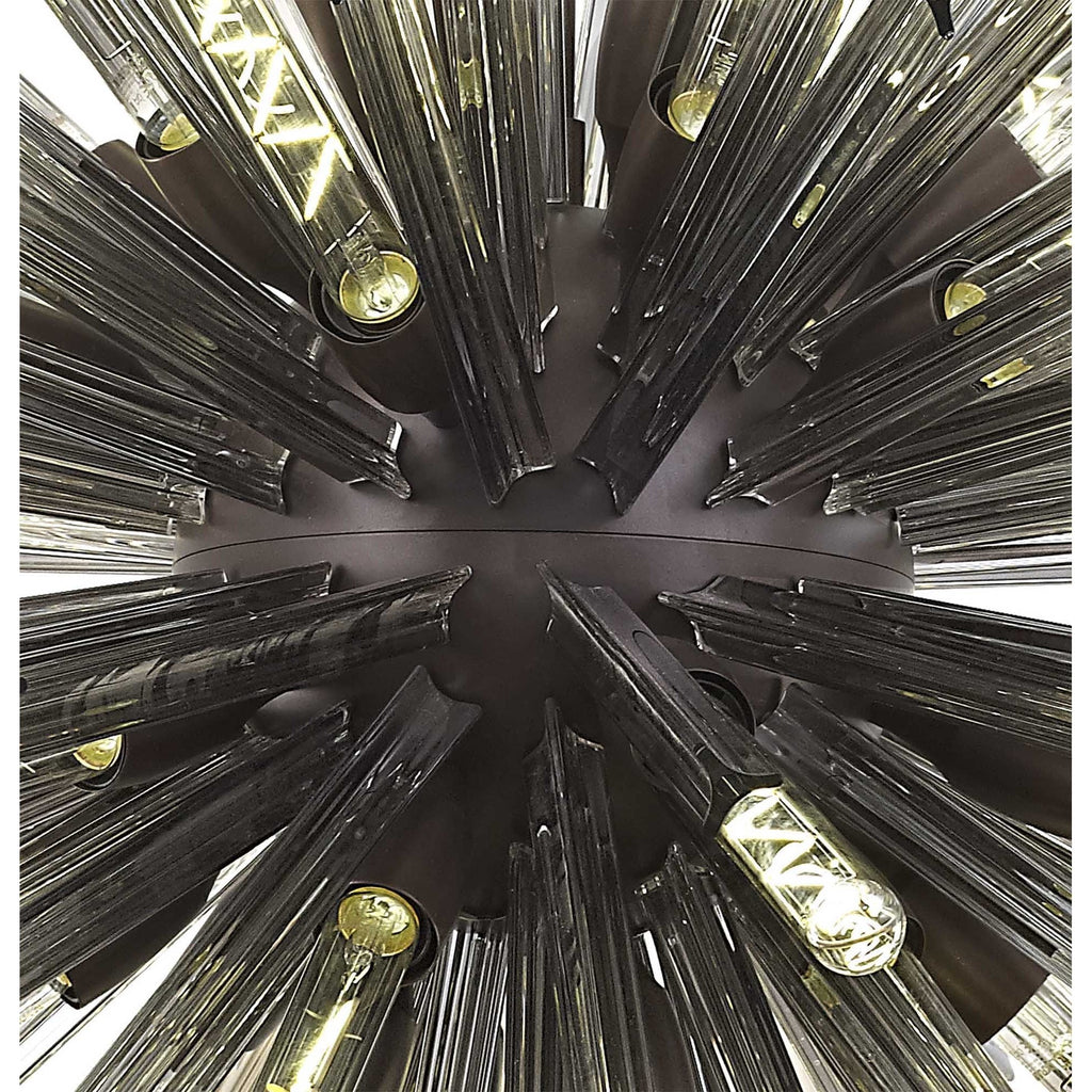 NL85319 Clover 32 Light Oval Pendant Brown Oxide / Smoke Glass