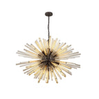 NL85329 Clover 32 Light Oval Pendant Brown Oxide / Champagne Glass