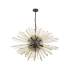NL85329 Clover 32 Light Oval Pendant Brown Oxide / Champagne Glass