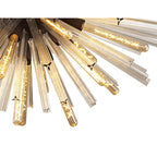 NL85329 Clover 32 Light Oval Pendant Brown Oxide / Champagne Glass