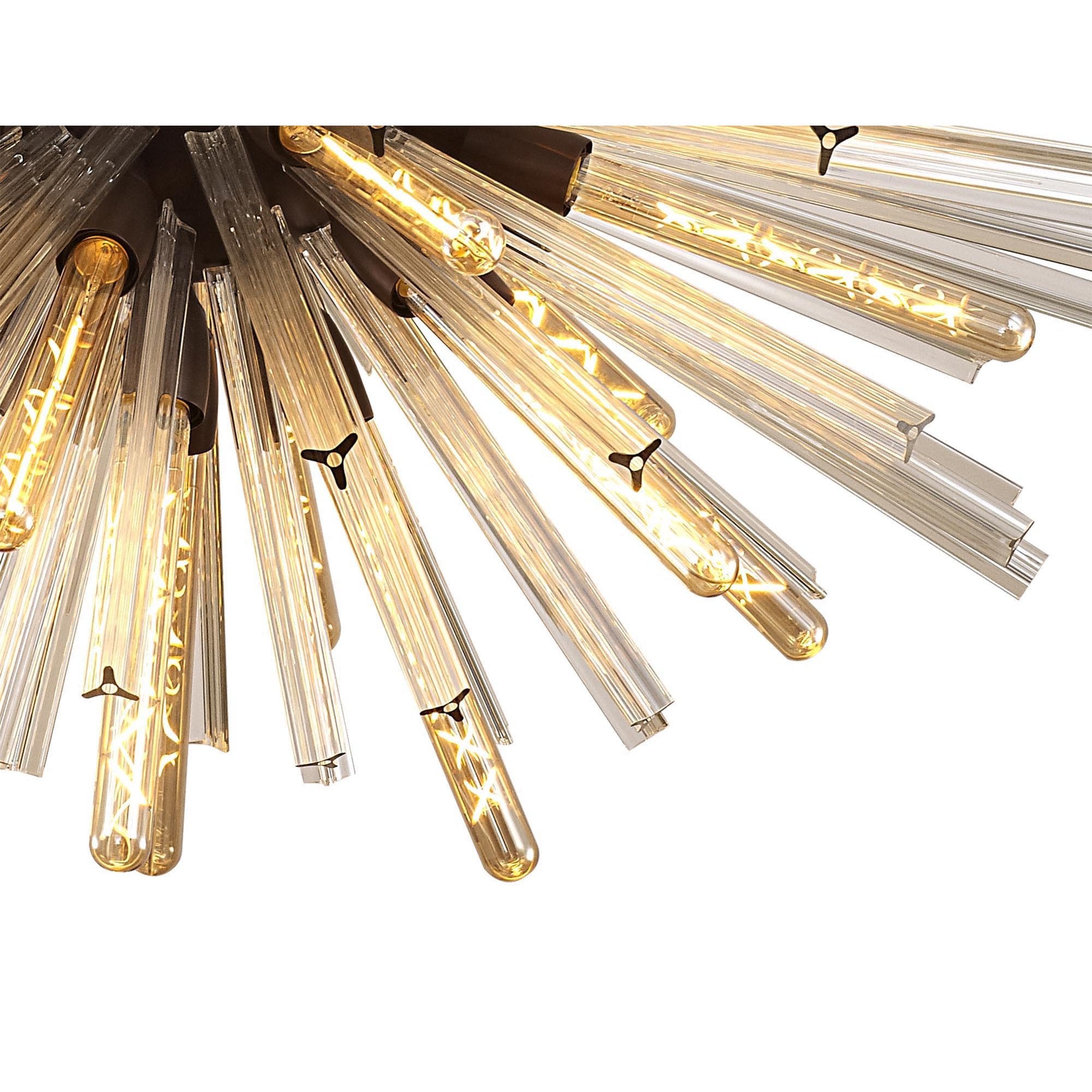 NL85329 Clover 32 Light Oval Pendant Brown Oxide / Champagne Glass