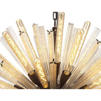 NL85329 Clover 32 Light Oval Pendant Brown Oxide / Champagne Glass