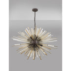 NL85329 Clover 32 Light Oval Pendant Brown Oxide / Champagne Glass