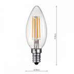 BUL-E14-LED-13-I E14 Candle 4w LED Single Bulb Warm White Dimmable