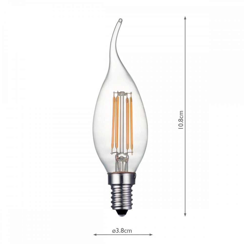 BUL-E14-LED-14-I E14 Coup De Vent 4w LED Single Bulb Warm White Dimmable