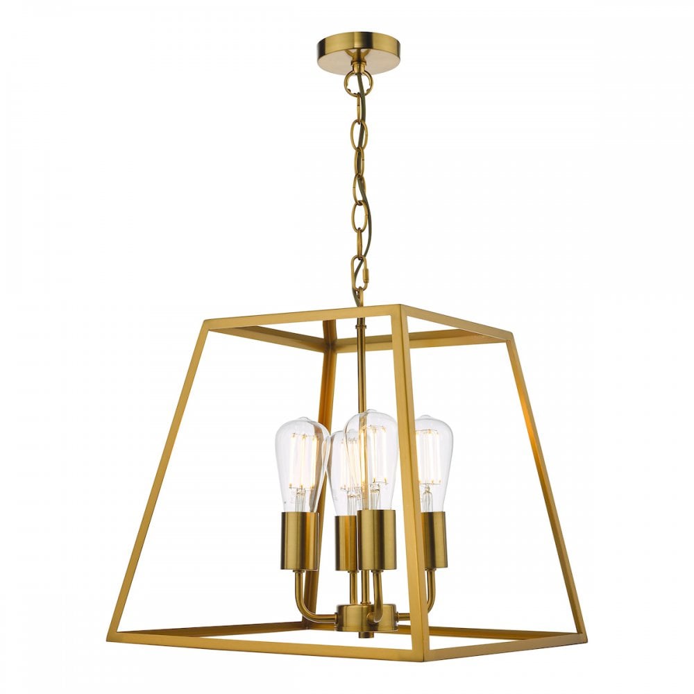 ACA8635 Academy 4 Light Lantern Natural Brass