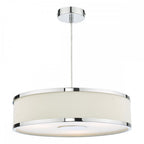 ALV1033 Alvaro 3 Light Single Pendant Polished Chrome Ivory
