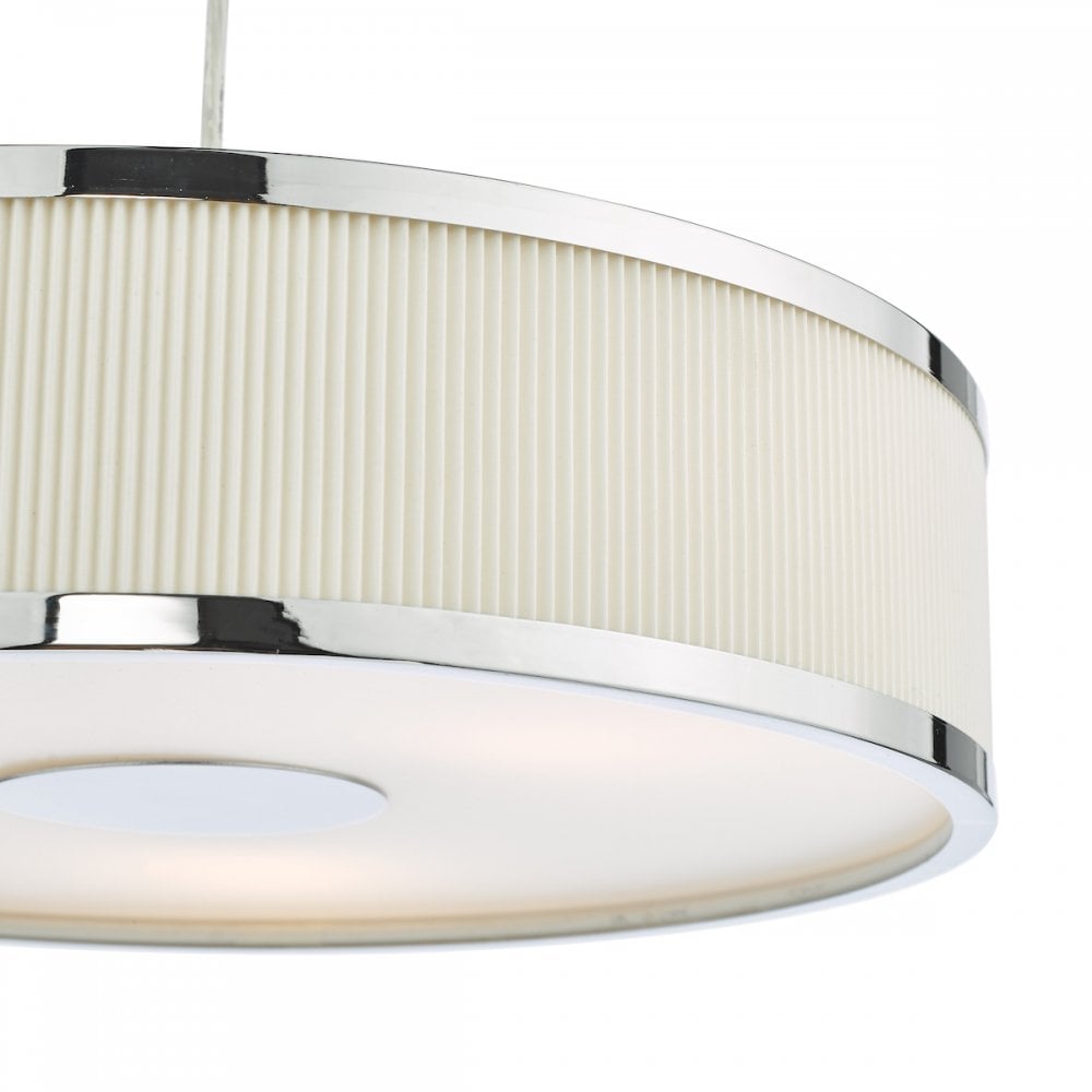 ALV1033 Alvaro 3 Light Single Pendant Polished Chrome Ivory