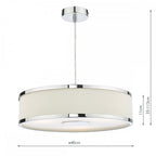ALV1033 Alvaro 3 Light Single Pendant Polished Chrome Ivory