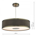 ALV1039 Alvaro 3 Light Single Pendant Antique Bronze Mushroom