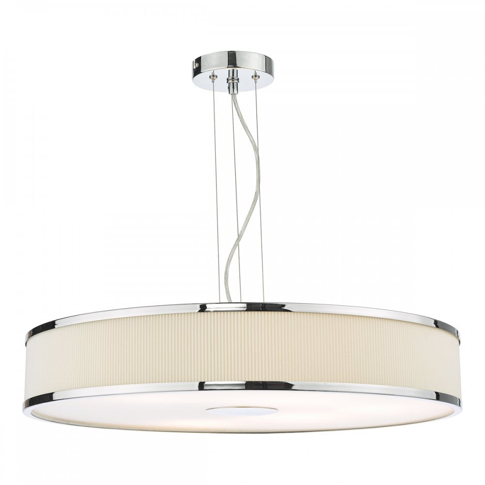 ALV1733 Alvaro 6 Light Single Pendant Polished Chrome Ivory