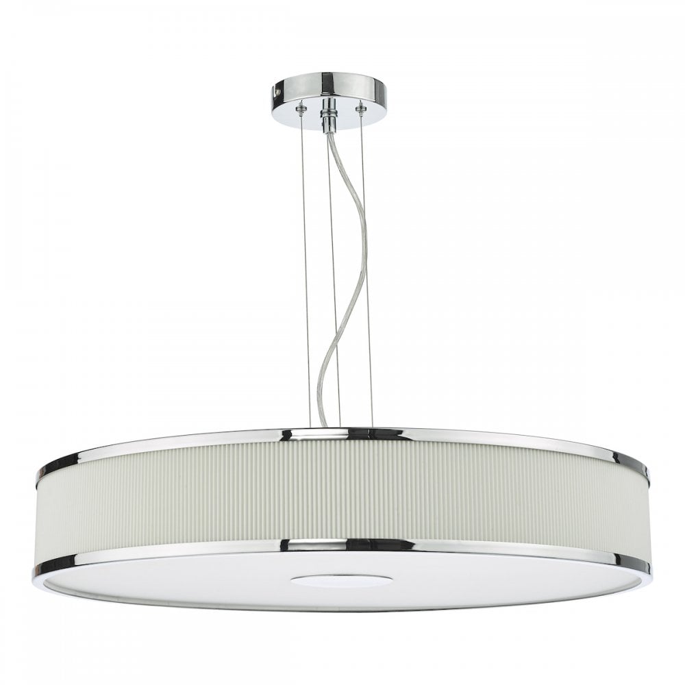 ALV1733 Alvaro 6 Light Single Pendant Polished Chrome Ivory