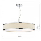 ALV1733 Alvaro 6 Light Single Pendant Polished Chrome Ivory