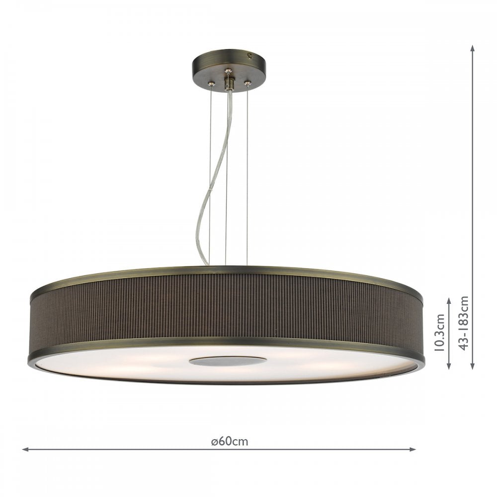 ALV1739 Alvaro 6 Light Single Pendant Antique Bronze Mushroom