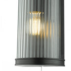 ANU0722 Anund 1 Light Bathroom Wall Matt Black Ribbed Glass IP44