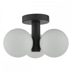 BLA5322 Blake 3 Light Semi Flush Matt Black Opal Glass