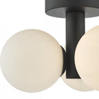 BLA5322 Blake 3 Light Semi Flush Matt Black Opal Glass